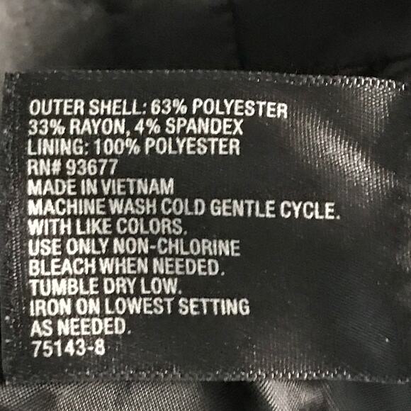 Worthington Jacket Size XL Womens Black Military Peplum Peter Pan Collar Lined - Picture 8 of 8